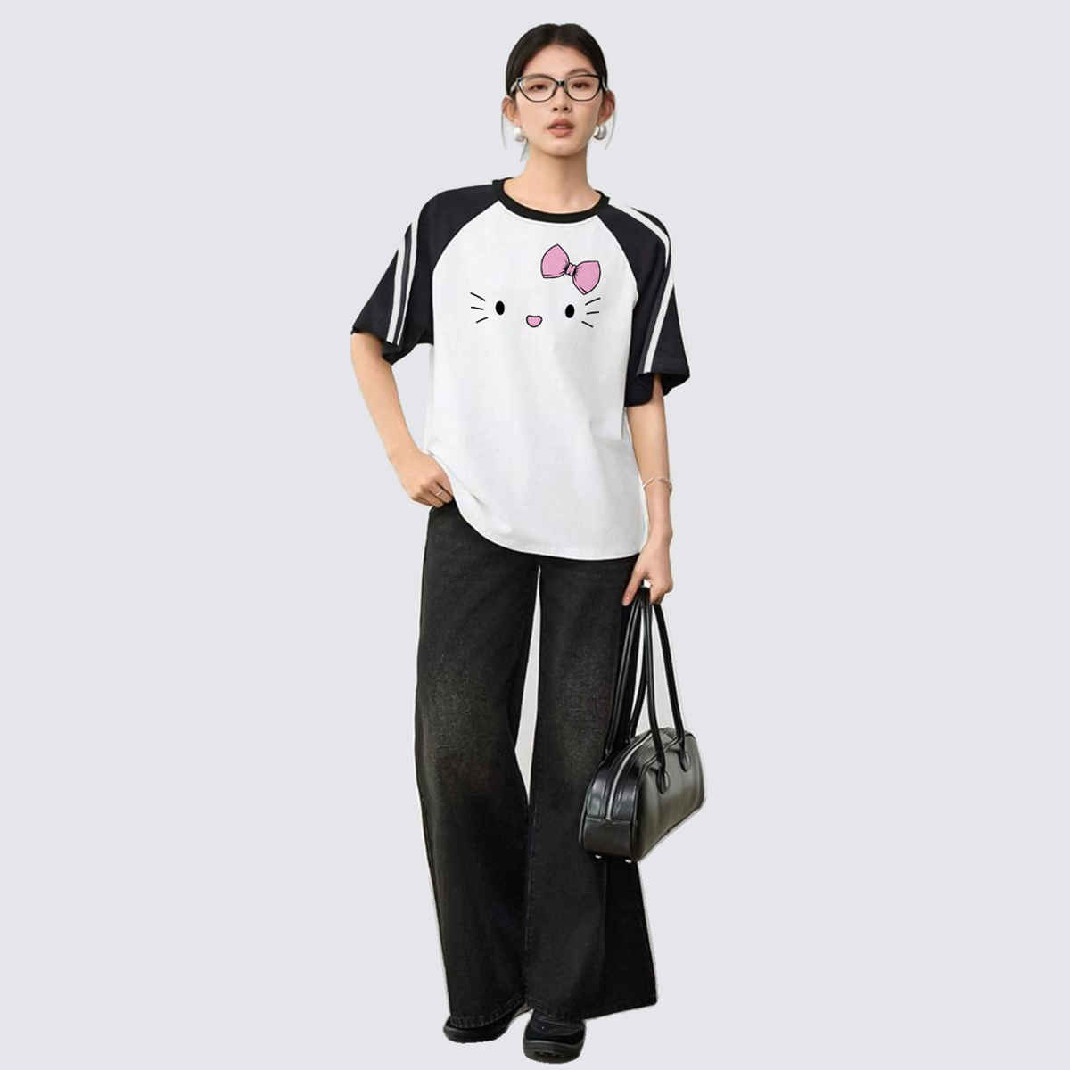 The Dry State Women's T-Shirt | WTSH 1884A 1499 | Black & Off-White - M