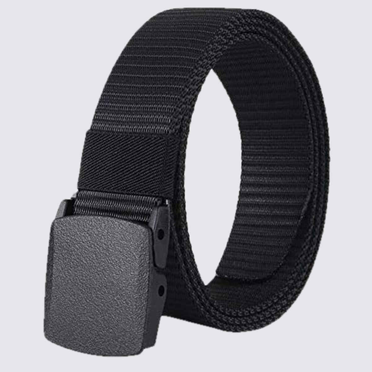 Urban-T Men's Solid Nylon Belt | Black - 40 Inches