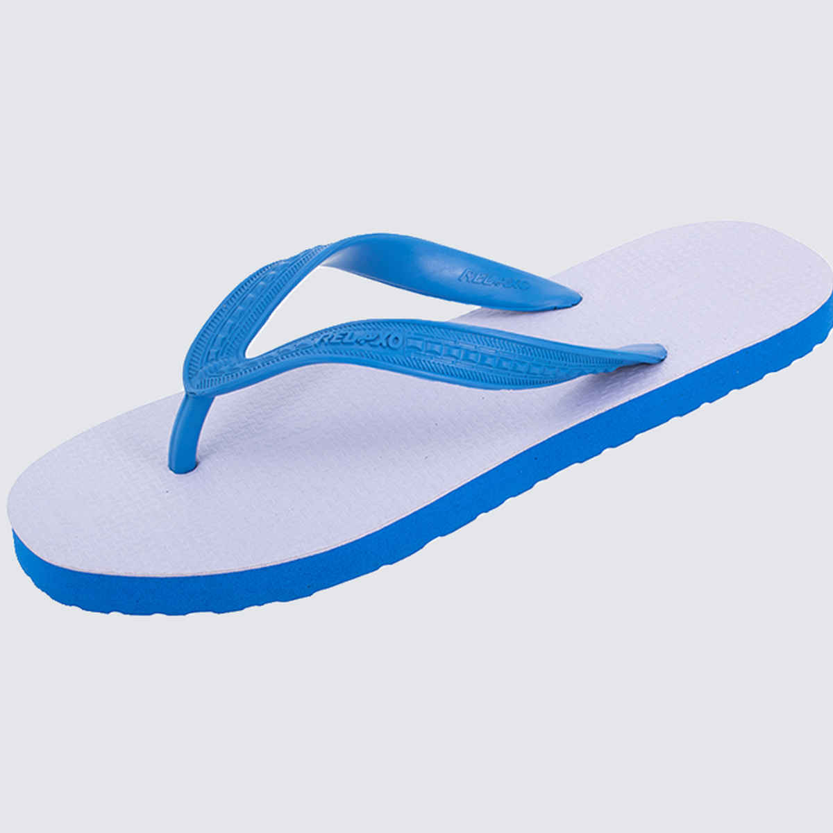 Relaxo Hawaii Women's Slippers | CUSHION-21 | White & Blue - UK 4