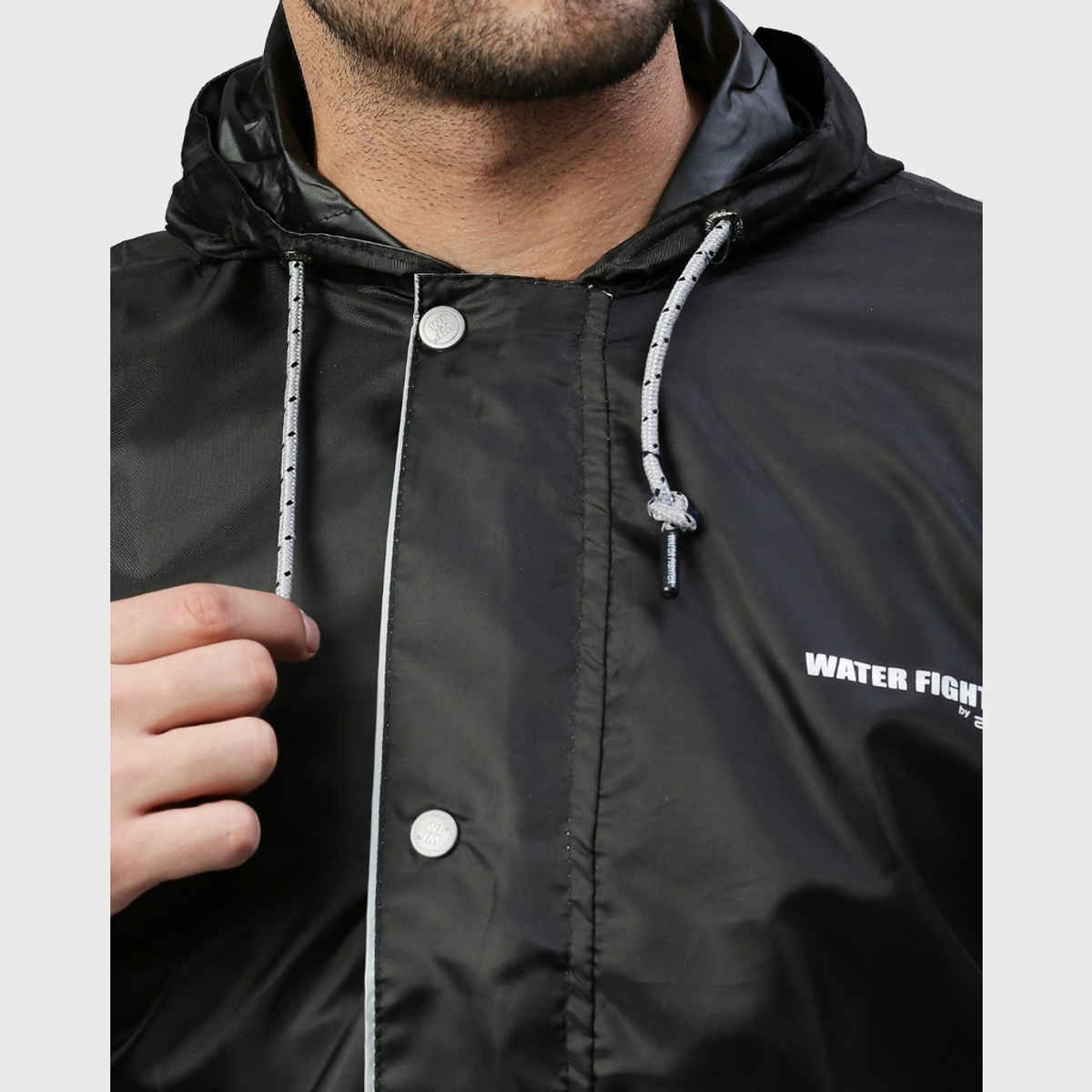 Zeel Men's Waterproof Raincoat- XL (Black)