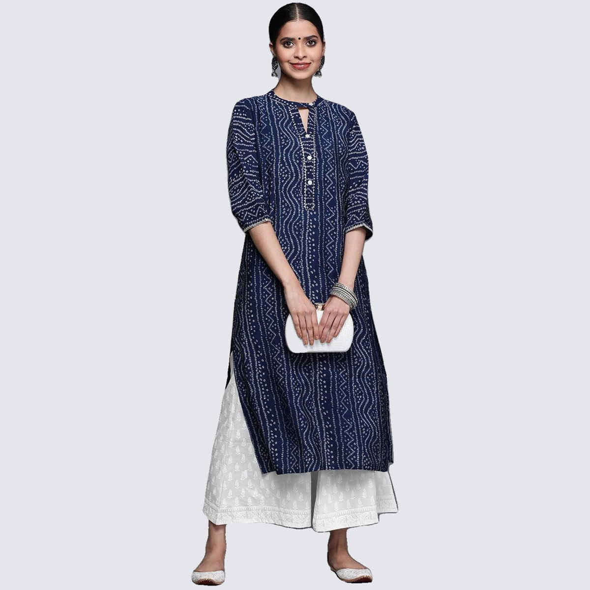 Libas Women Cream Cotton Palazzo With Both Side Pocket - Pl972Om