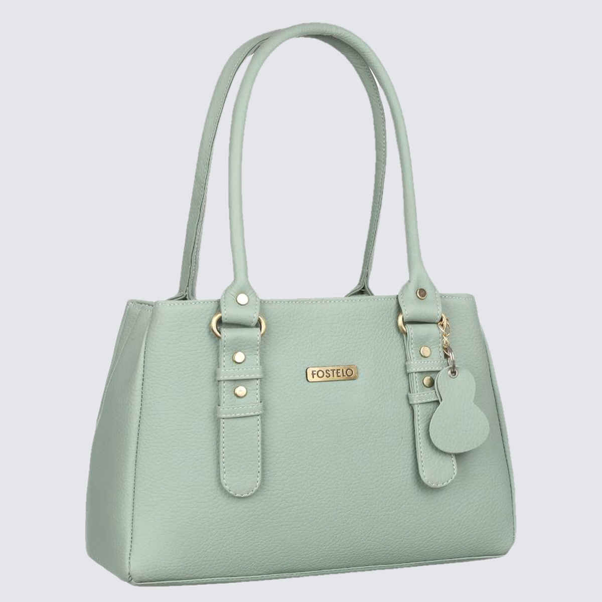 Fostelo Women's Vegan Leather River Side Handbag Shoulder Bag Ladies Purse | Pista Green - Large