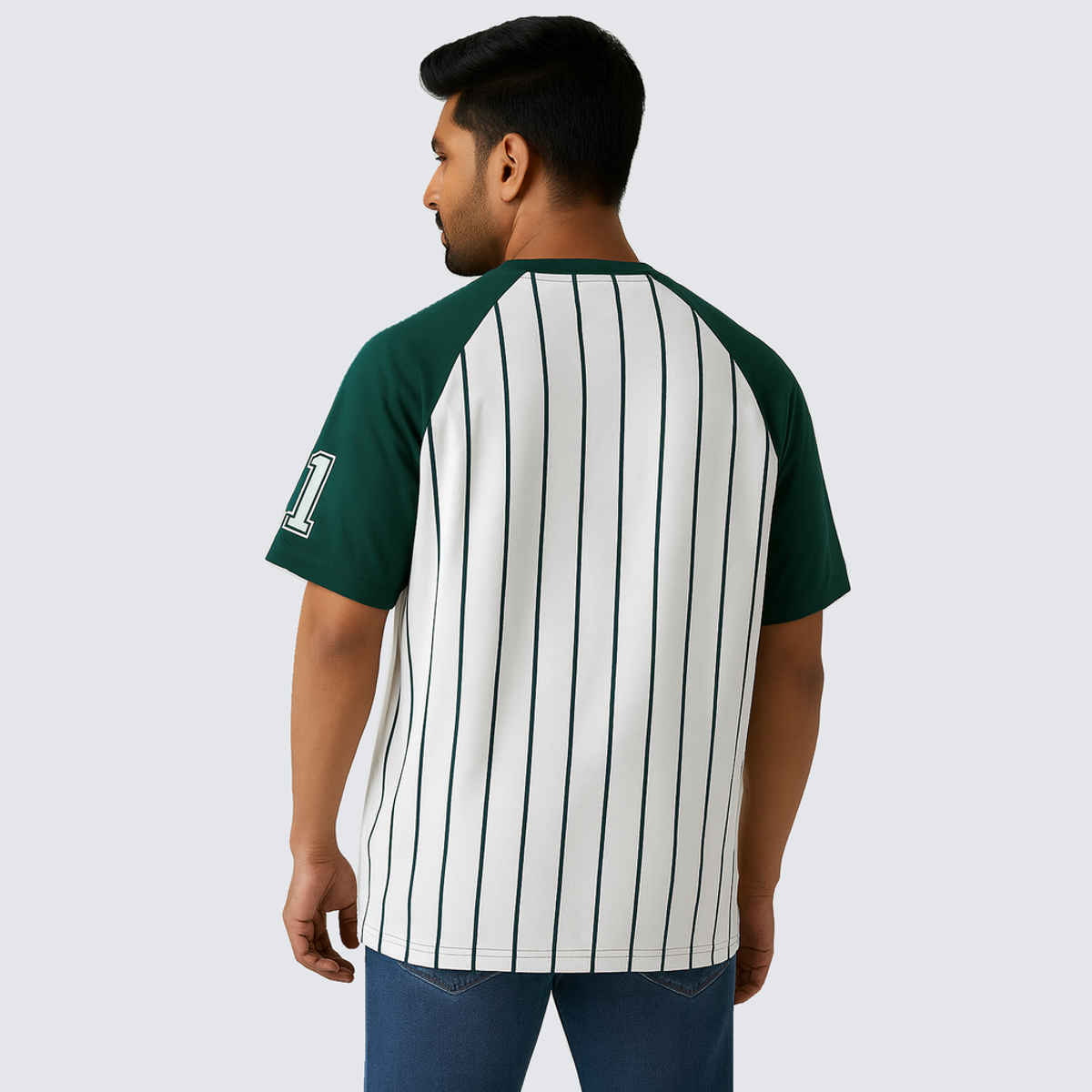 Gcyx Men's Pure Cotton Soul Raglan OST Over Size T Shirt | Green - M