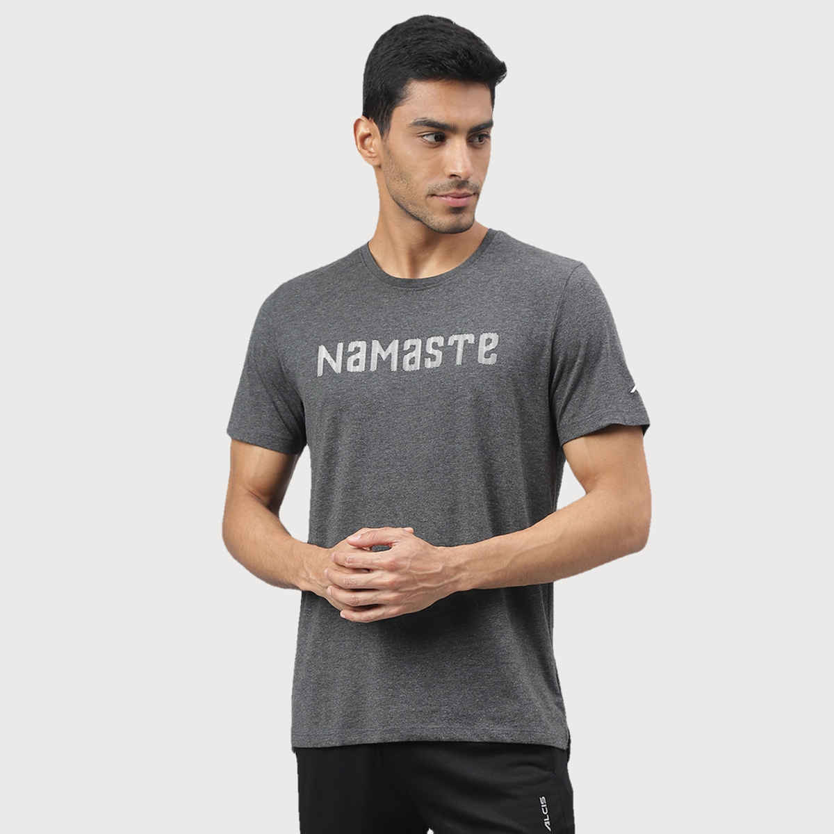 Alcis Men's Round Neck T-shirt | Charcoal - L