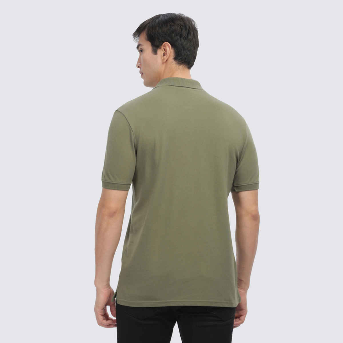 OUTLAWS Men's Premium Cotton Lycra Polo T-Shirt | Olive - L
