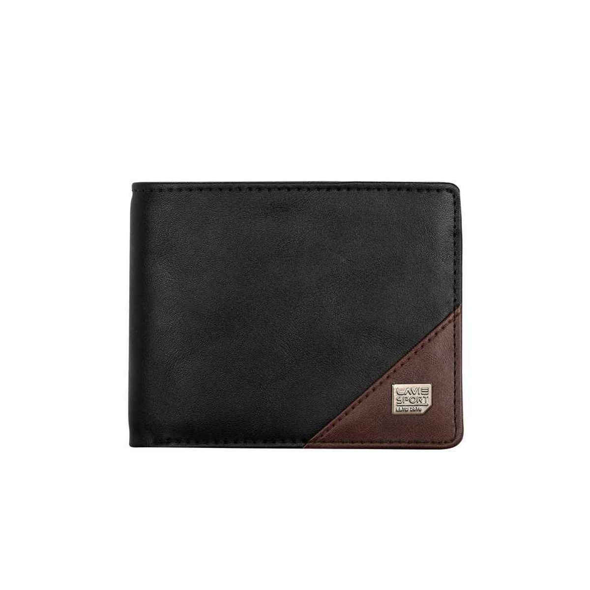 Lavie Sport Men's Solid Artificial Leather Bi-Fold Wallet | Black - One Size
