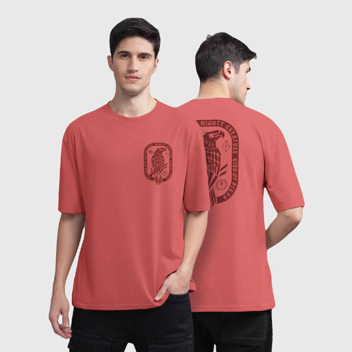 Bullmer Men T-shirt Round Neck Printed | Red | XL