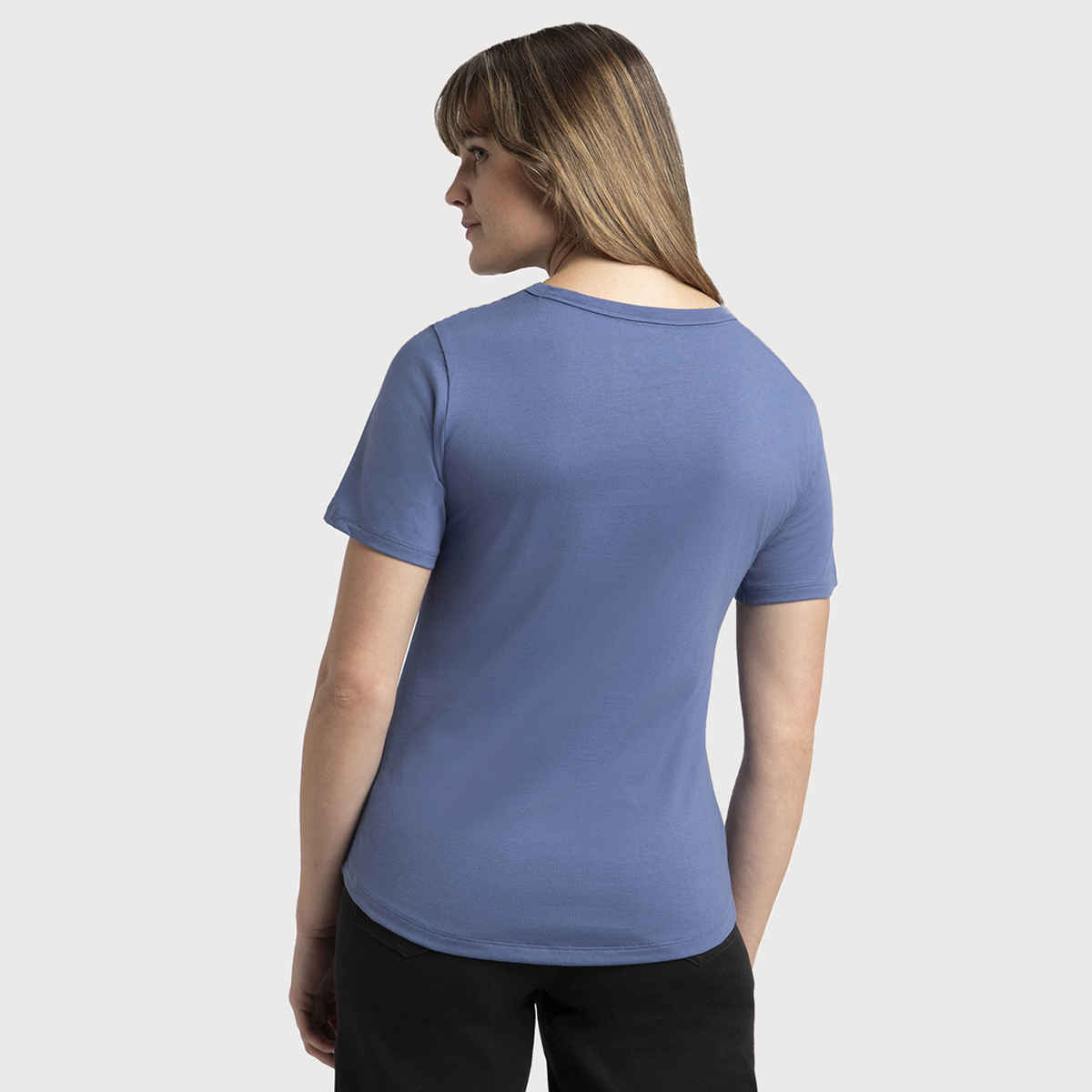 Jockey Women Cotton Rich Half Sleeve T-shirt | Blue - L