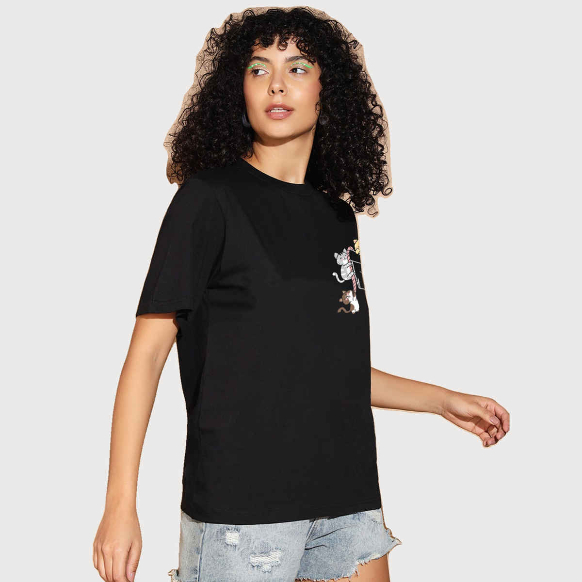 The Dry State Women's Black T-shirts WTSH | 1833A | S