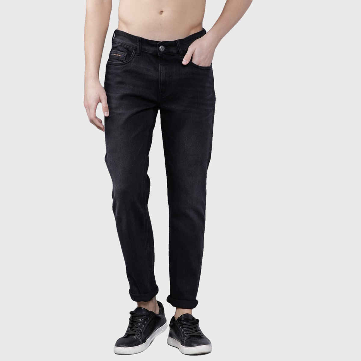 The Indian Garage Co Men | Slim Fit Casual | Black | 36