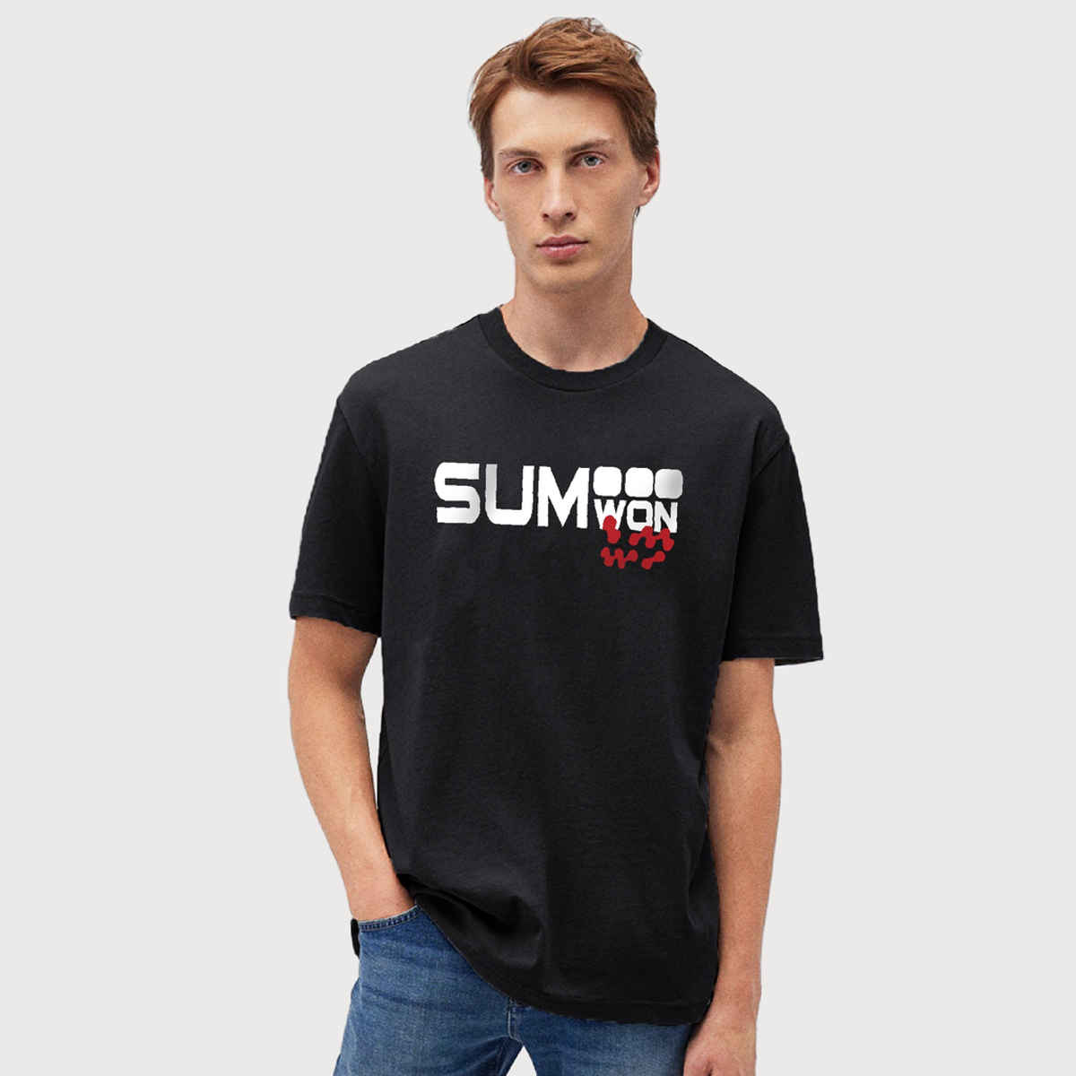 De Tees Men's Half Sleeve T-shirt | MHS-SUMWON | Black - XXL