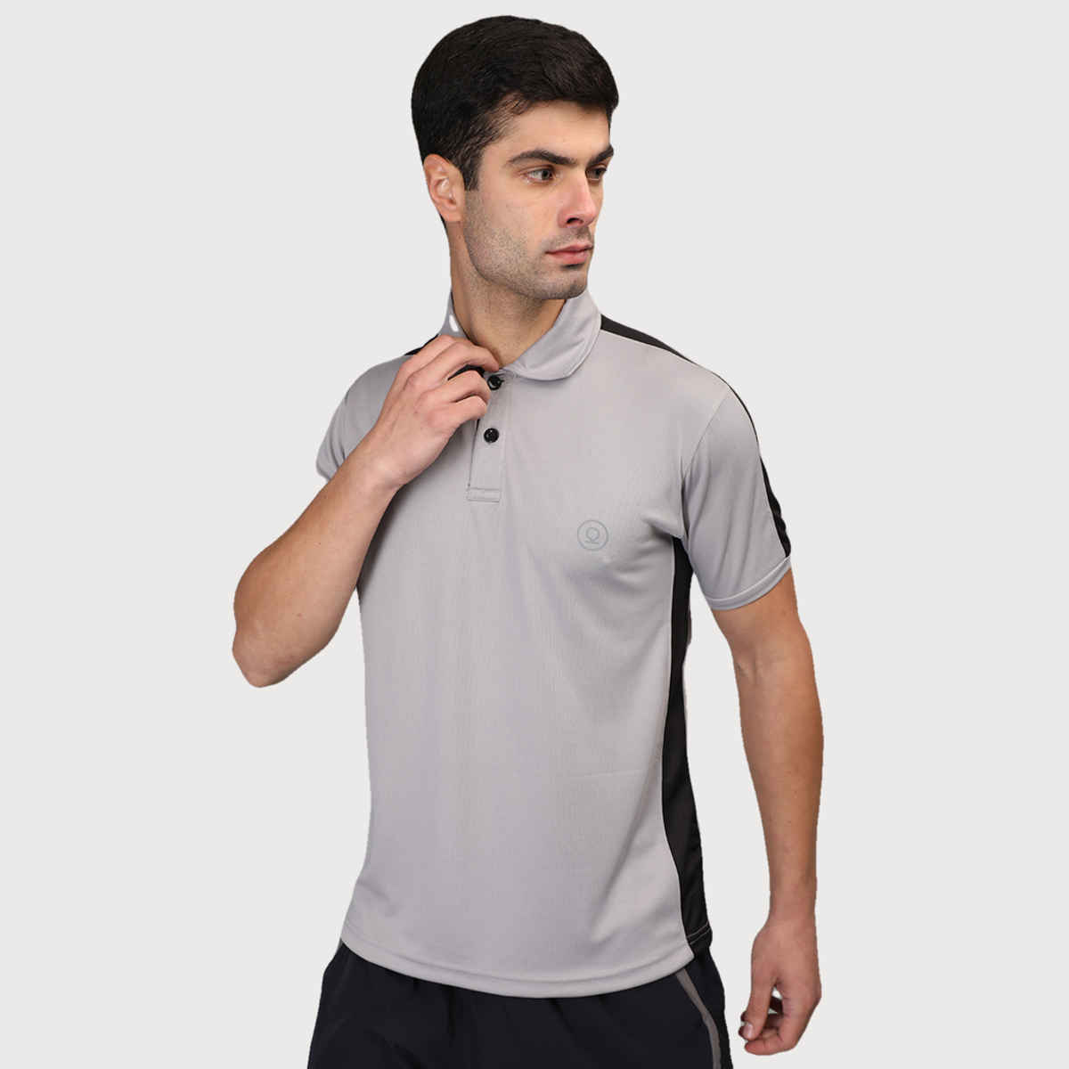 Chkokko Men's Polo Neck Regular Dry Fit Half Sleeves Gym T-shirt | Sand - S