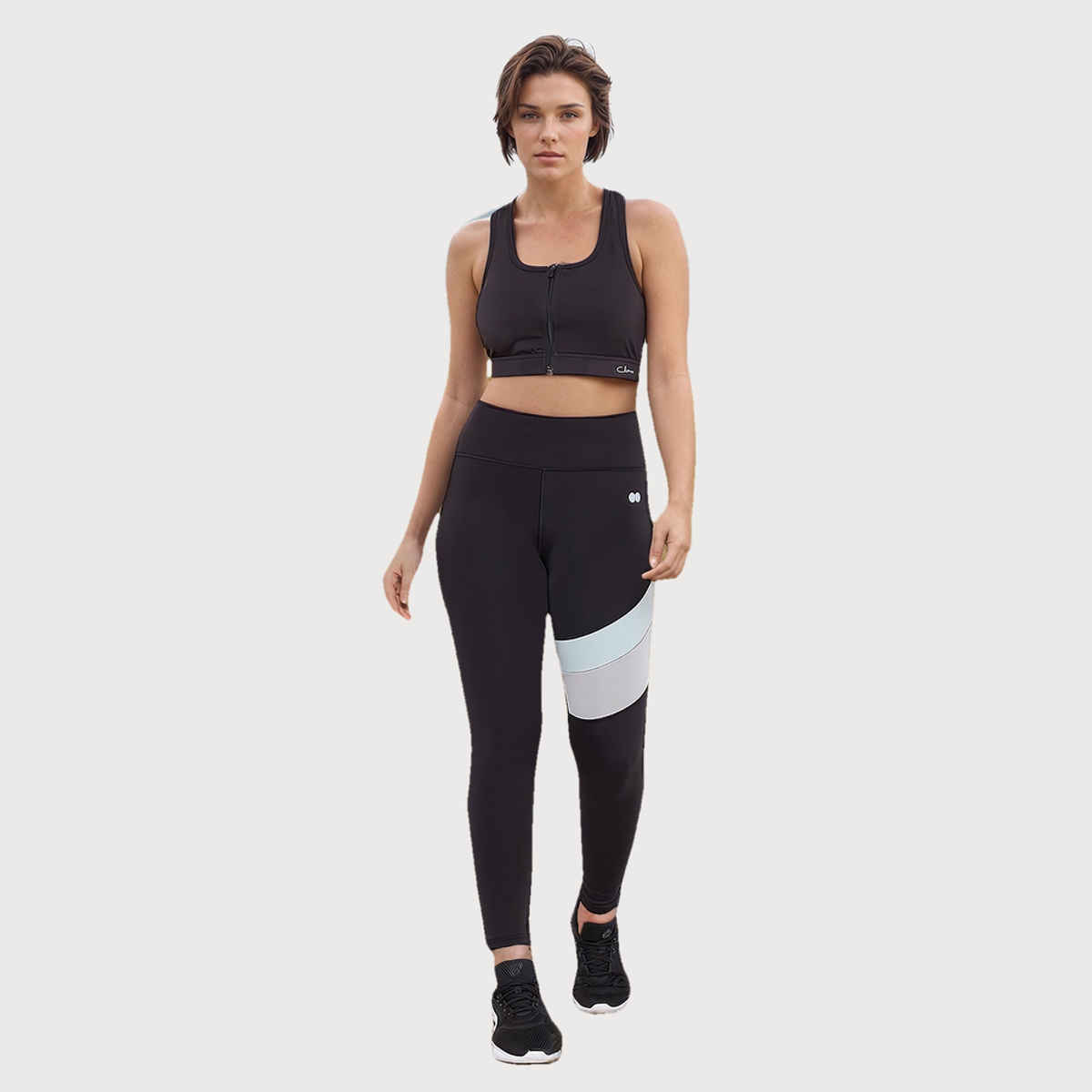 Clovia Snug Fit High-Rise Active Tights (Black - M)