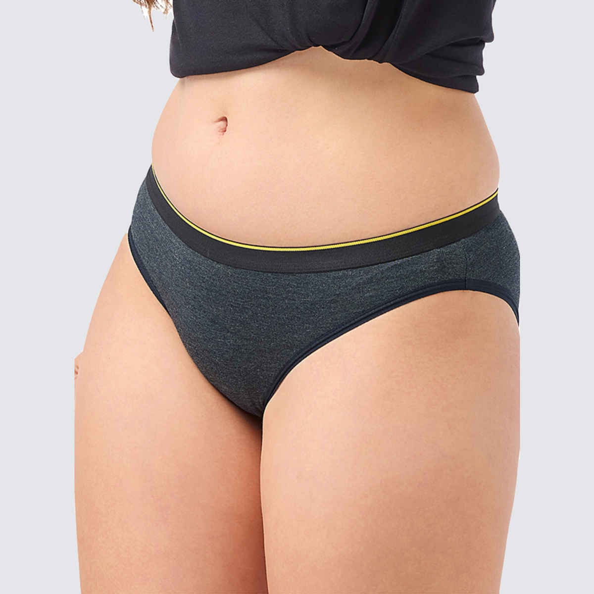Bummer Women's Micro Modal Elastane Bikini Panties | Charcoal Melange - S