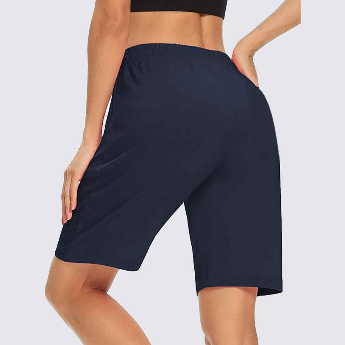 Hotfits Women's Solid Regular Casual Shorts | Blue - M
