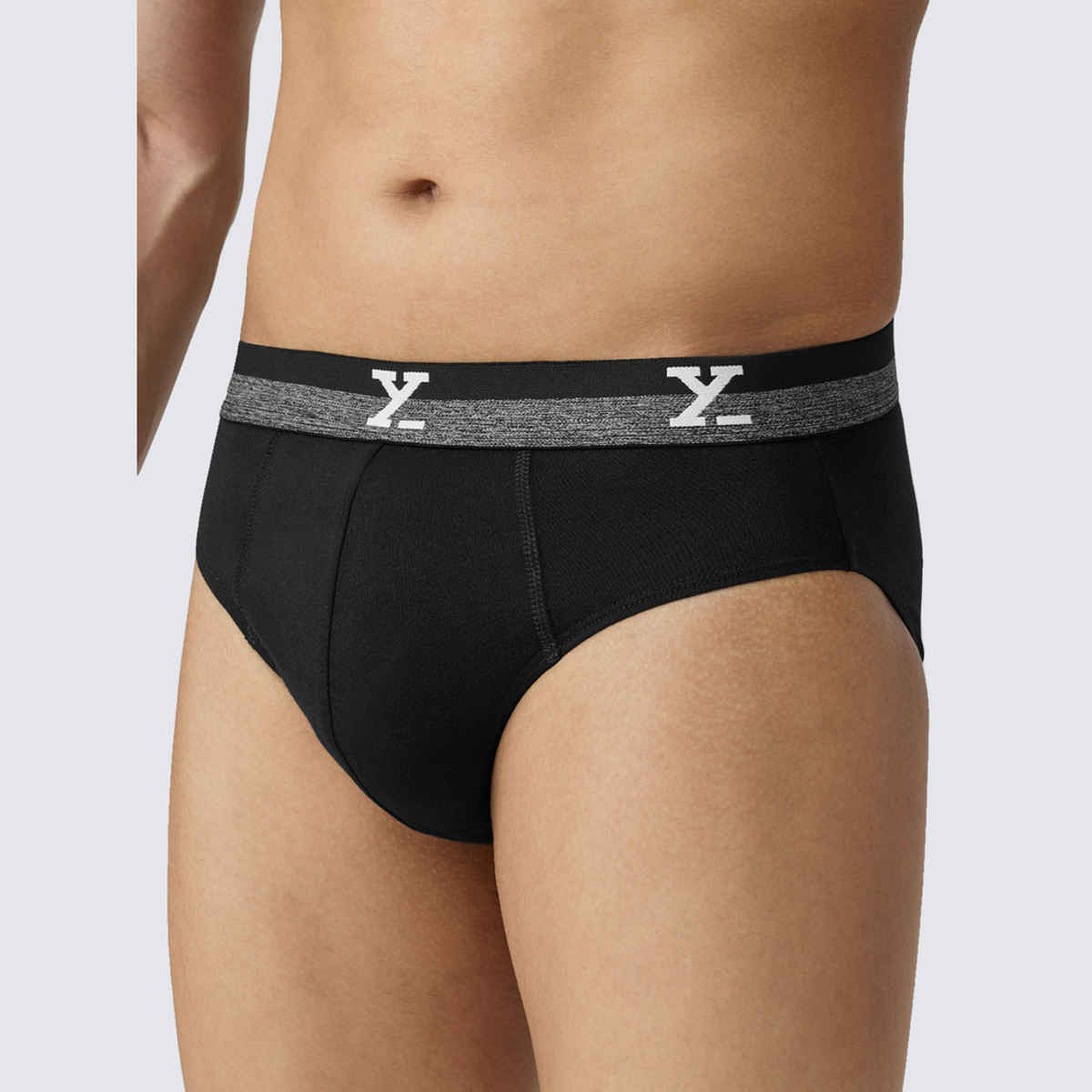 XYXX Men's Cotton Solid Briefs, Pack of 1, Jet Black| L