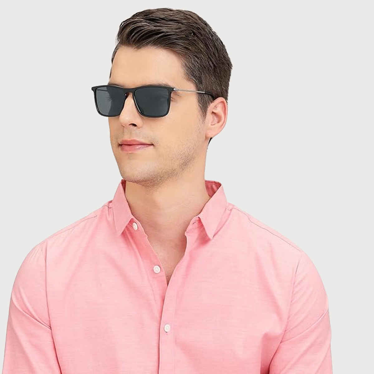 Vincent Chase By Lenskart Unisex Stainless Steel Sunglasses | Black - L