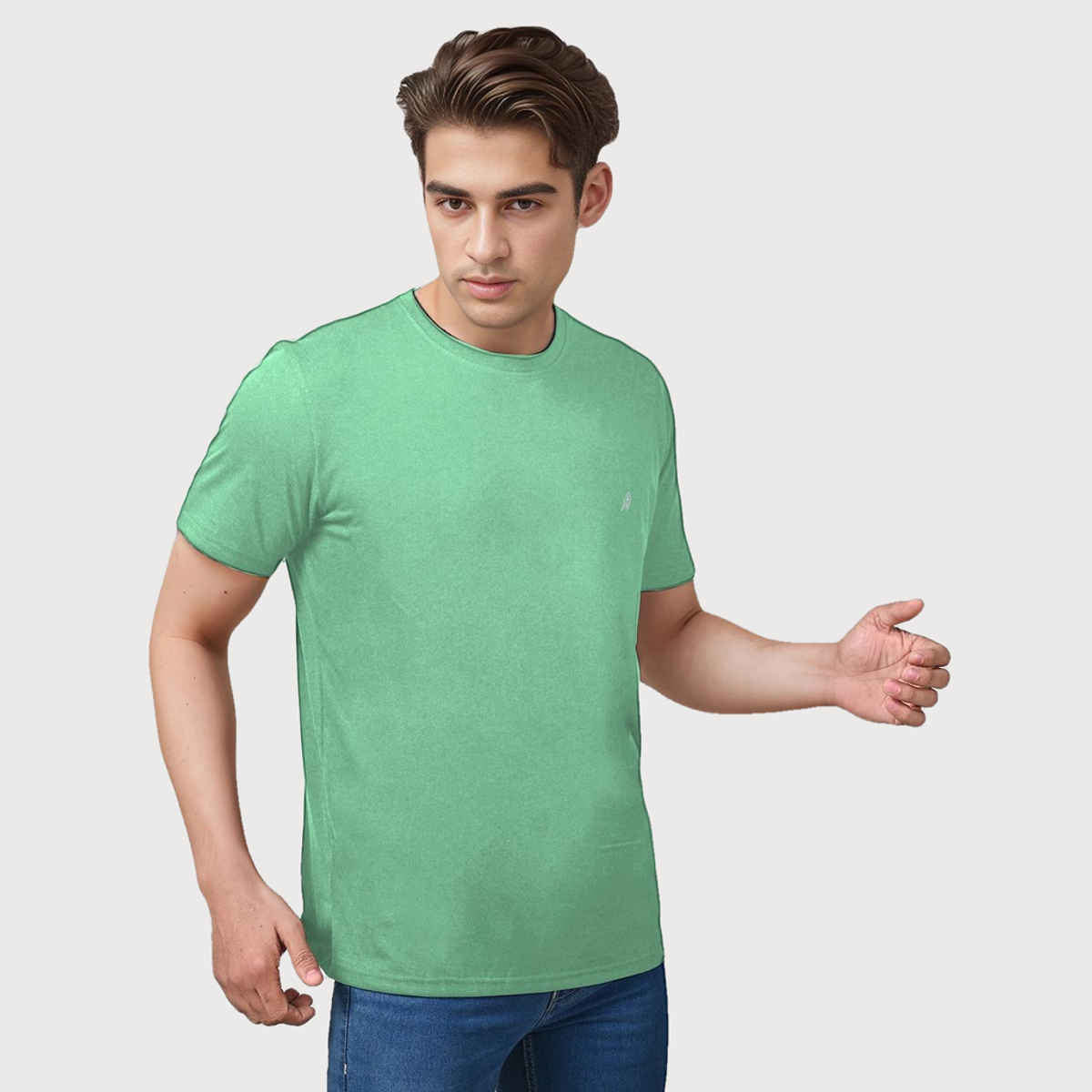 Lux Nitro Men's Round Neck T-shirt | Chatni Green - L