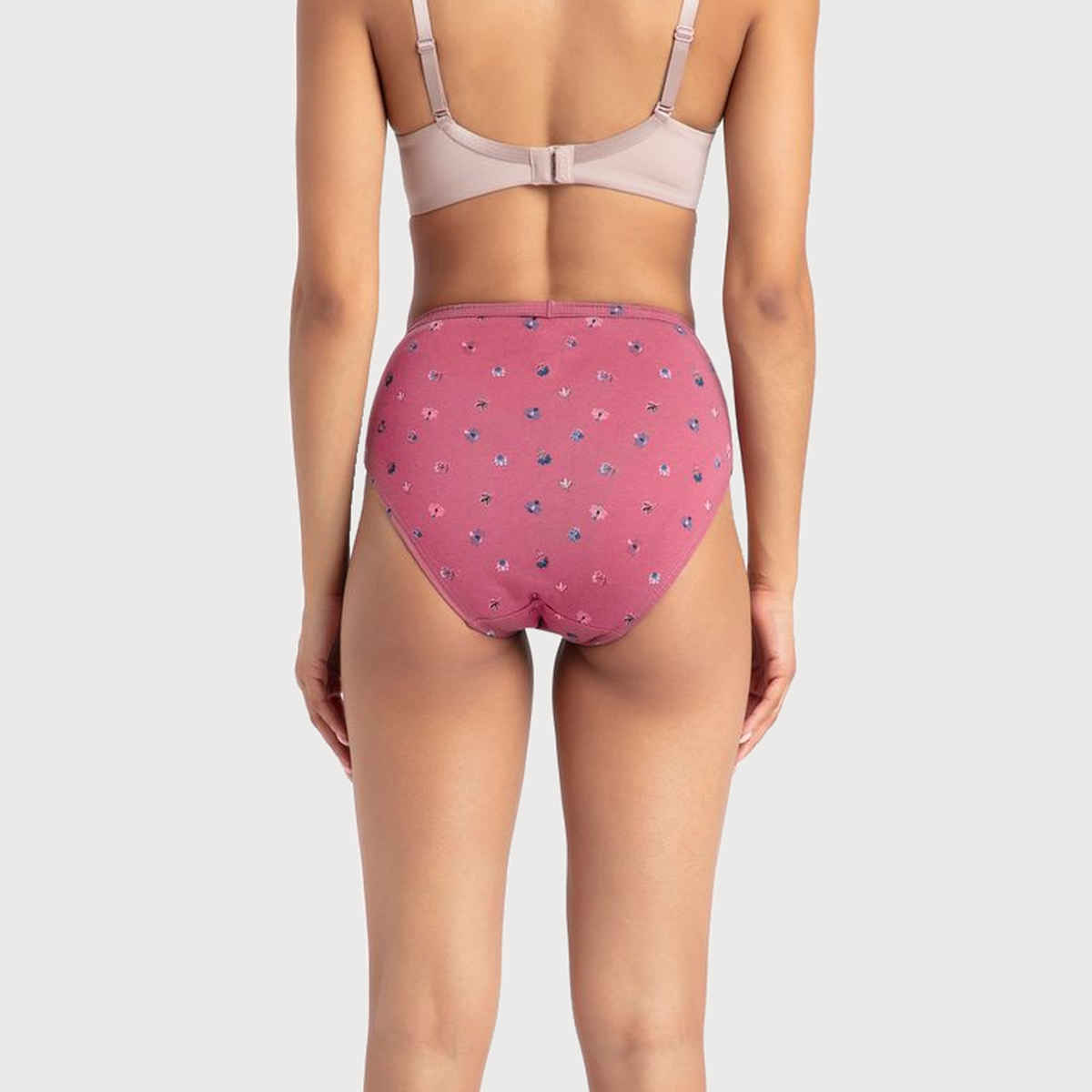 Jockey 1406 Women's Super Combed Cotton Underwear Mid Waist Hipster Panty|PO3 | Multicolor Dark assorted-XL