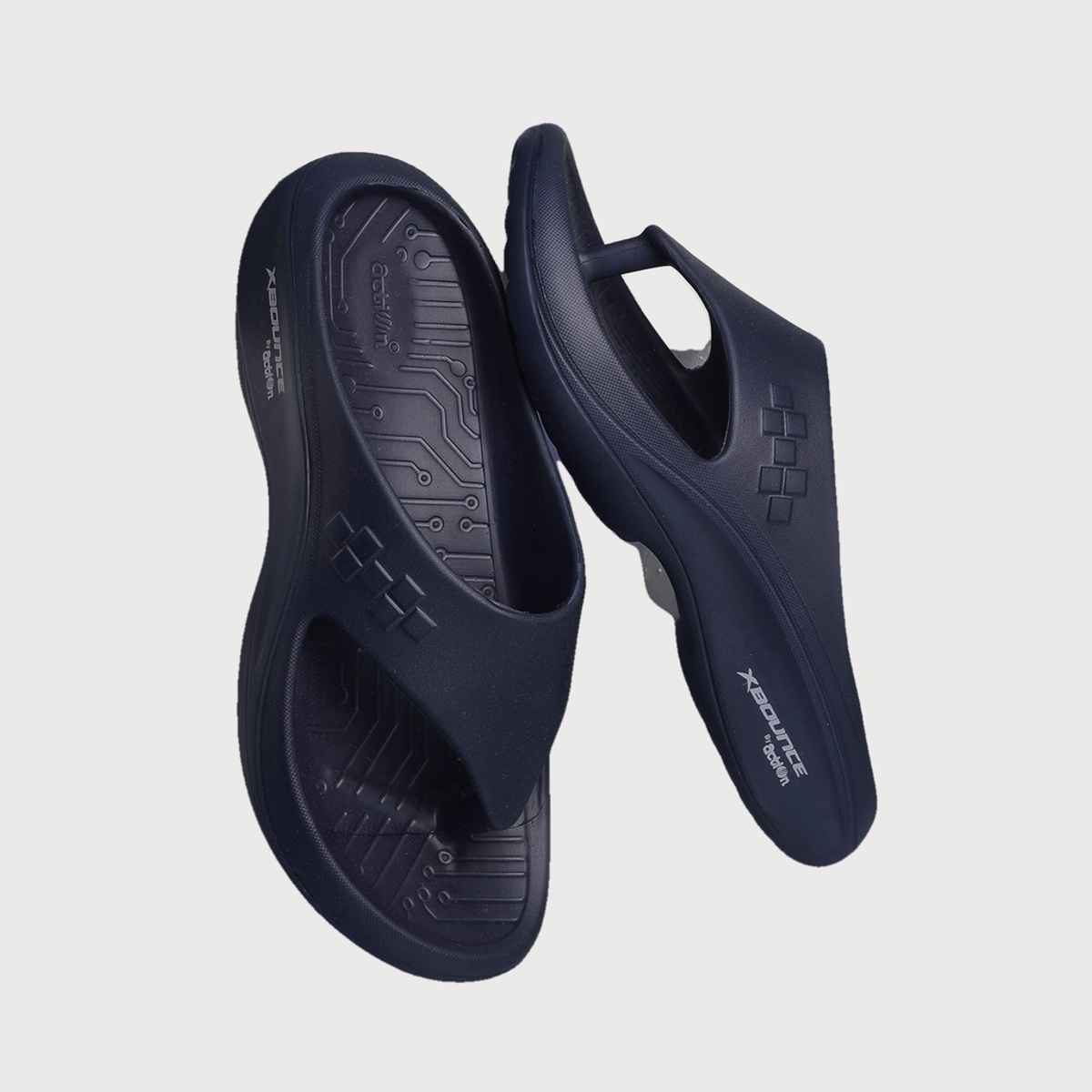 Action Men's Hran-53 Comfortable Slippers | Designer Footwear | Lightweight | Navy Blue - UK 8