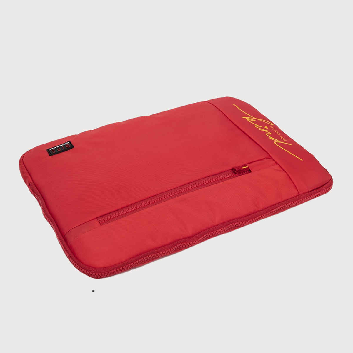 QIPS Unisex Solid PU Coated Polyester 15.6 L Laptop Sleeve | Red - 15.6 Inches