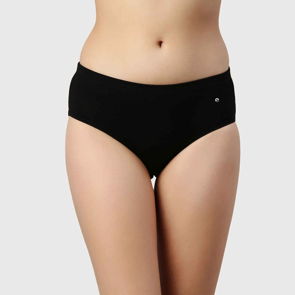 Enamor Women's CR17 Stretch Cotton Solid Hipster Panty | Antimicrobial | PO5 | Black-Nude-2XL