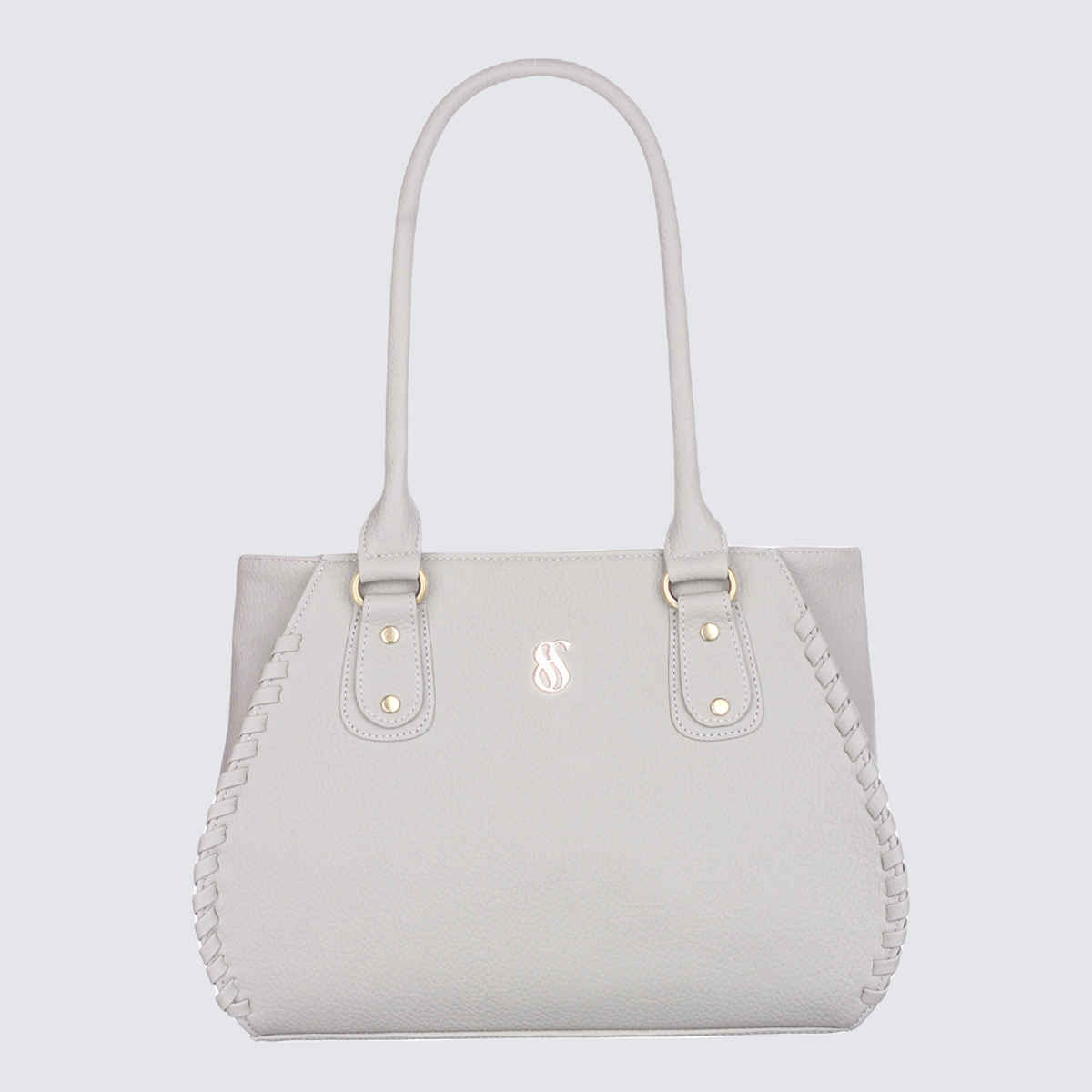 Fostelo Women's Vegan Leather Buenos Luxe Shoulder Bag | Ladies Purse Handbag | Grey - Large