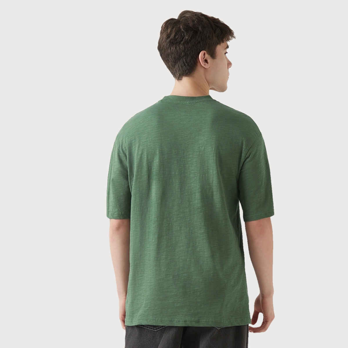 Bewakoof Men's Air 1.0 Official Crown Prince Graphic Printed Oversized T-shirt | Green - M