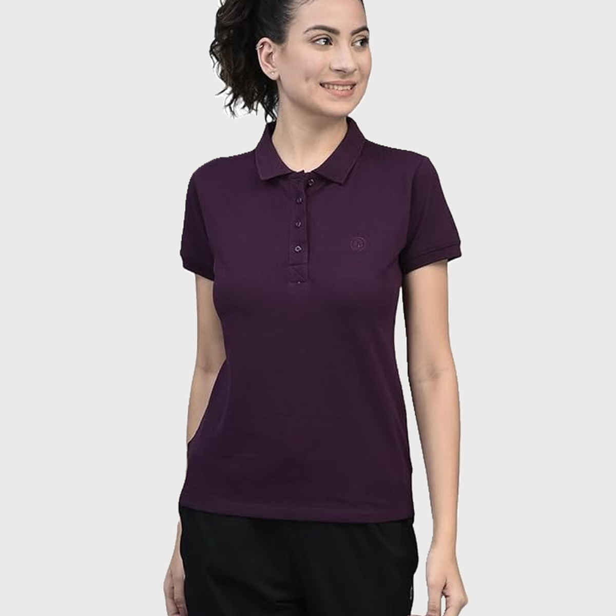 Dollar Women Polo T-shirt - Purple | Premium Cotton | M