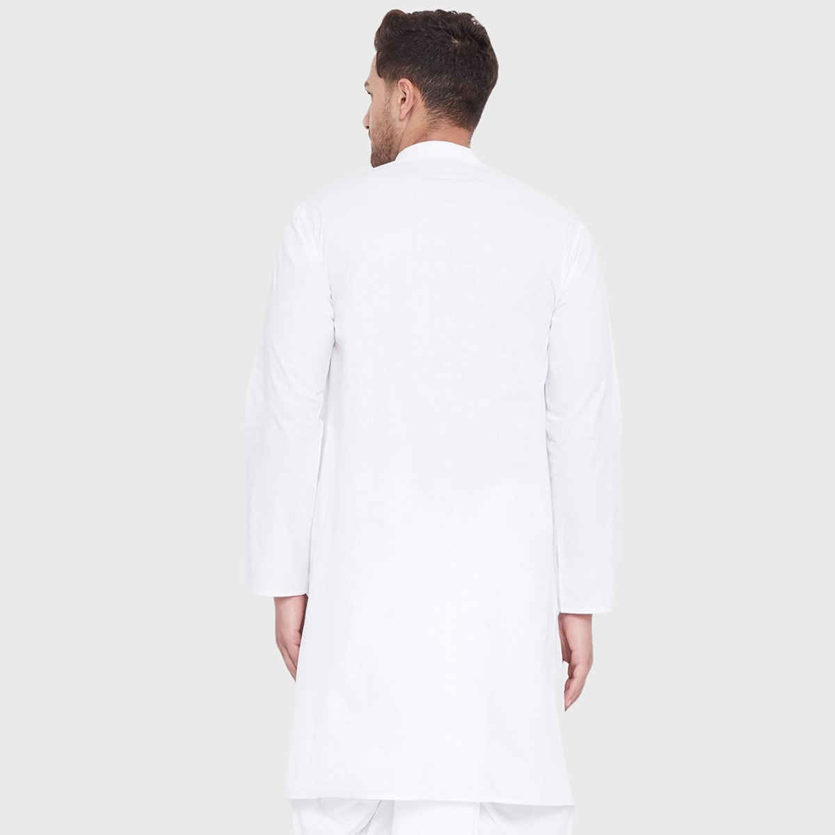 Vastramay Men's Cotton Kurta | White & Small - S