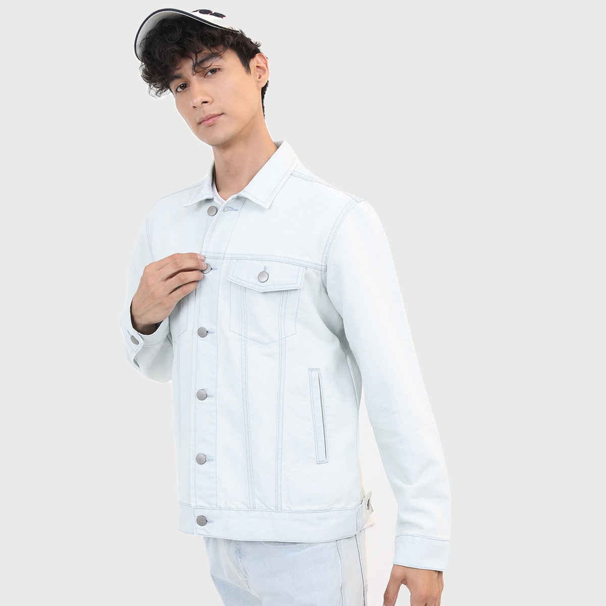 Ketch Men's Washed Denim Jacket | Blue - S