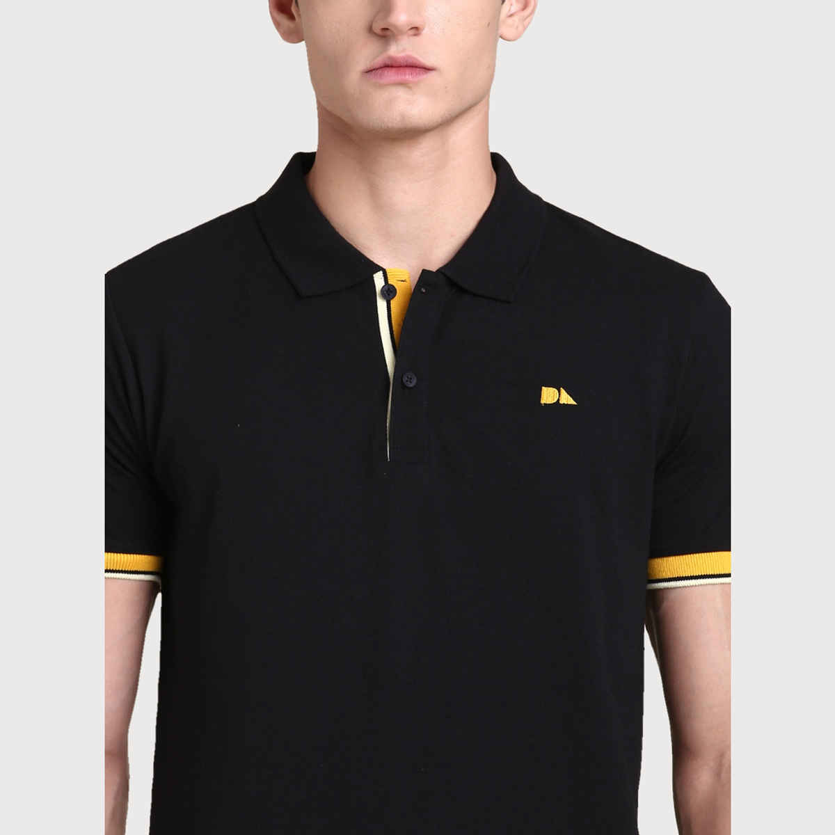 Dennis Lingo Men's' Solid Polo T-shirt | Black | L