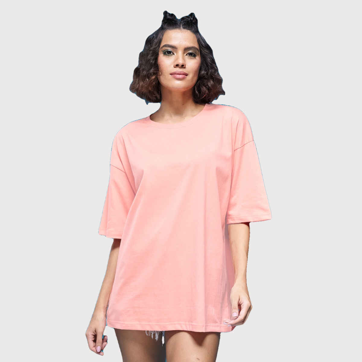 Smartees Women's Solid T-shirt | Peach - L