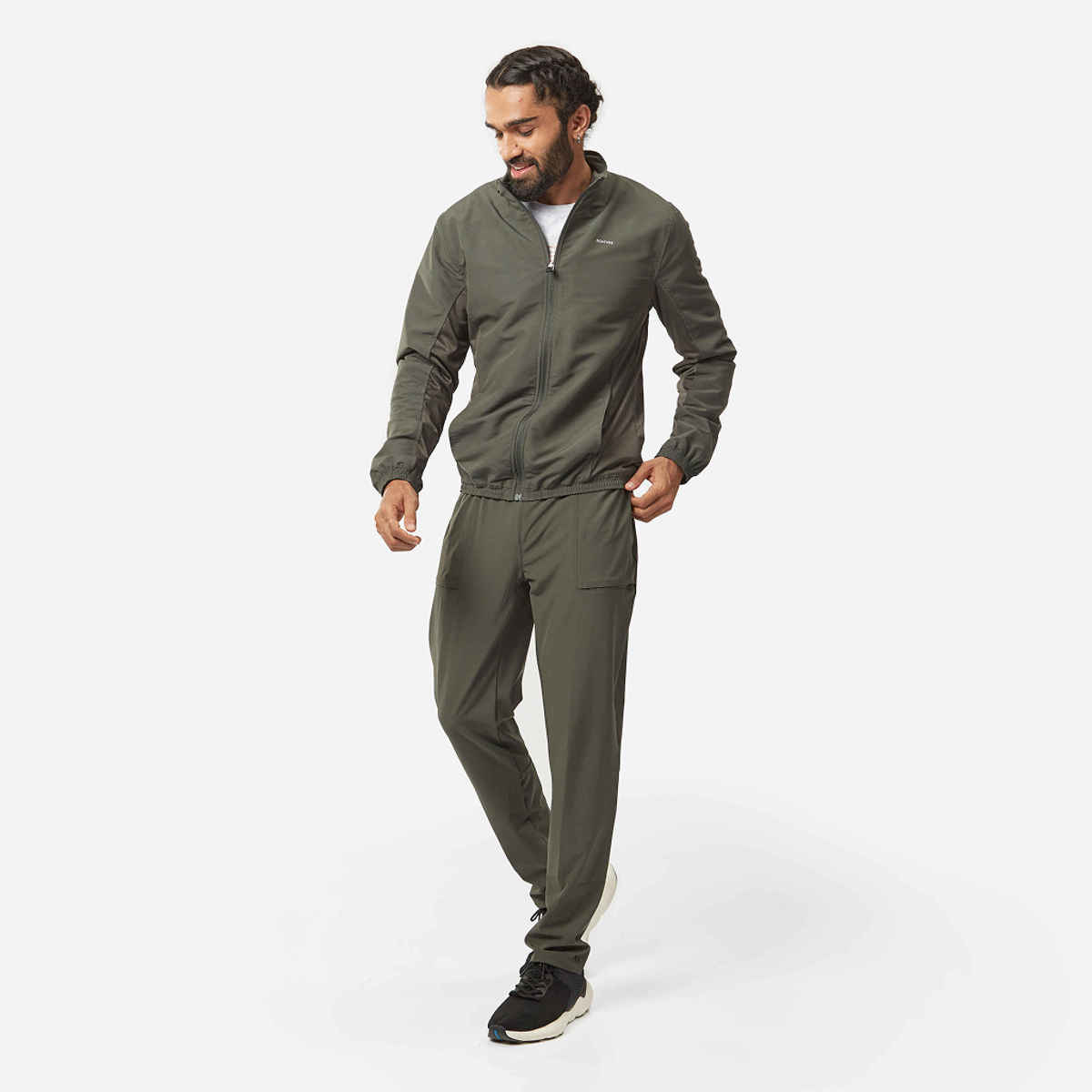 Domyos By Decathlon Men's Fitness Tracksuit Jacket | Khaki - L