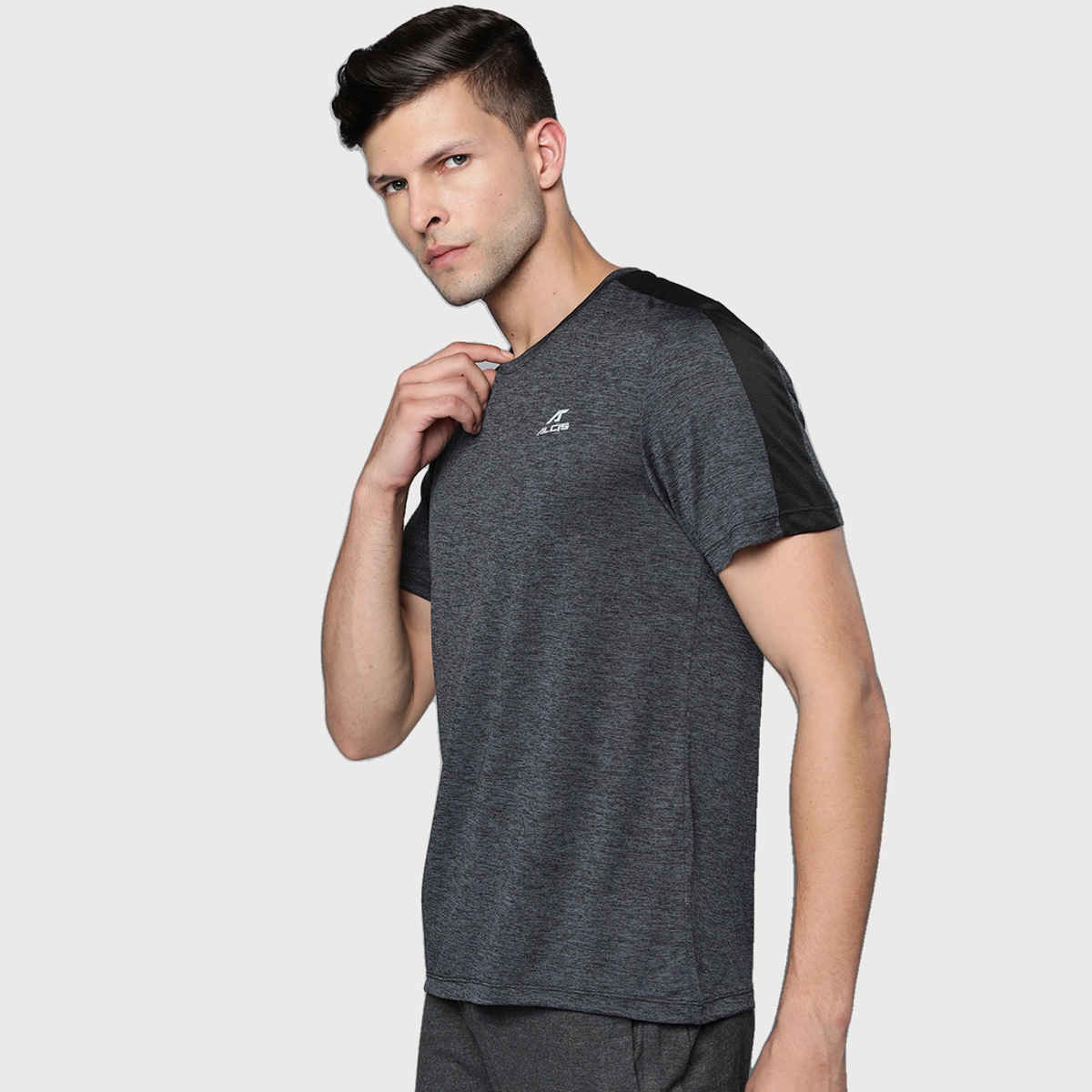 Alcis Men's Round Neck Tee | Black - M