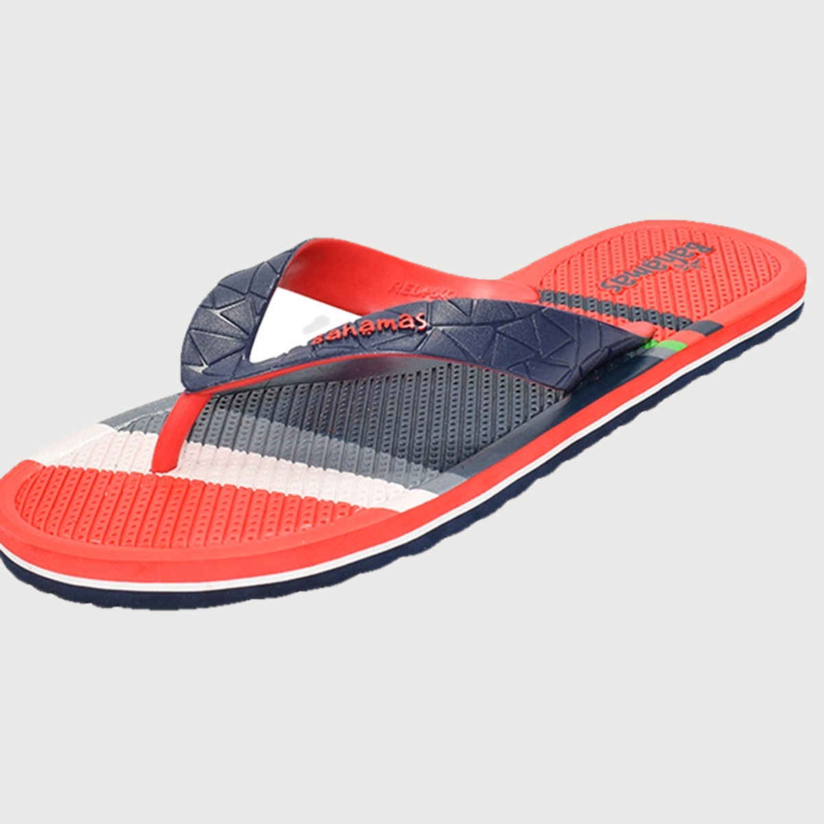 Bahamas Slippers BHG-102 Navy Blue Red For Men | 9 UK