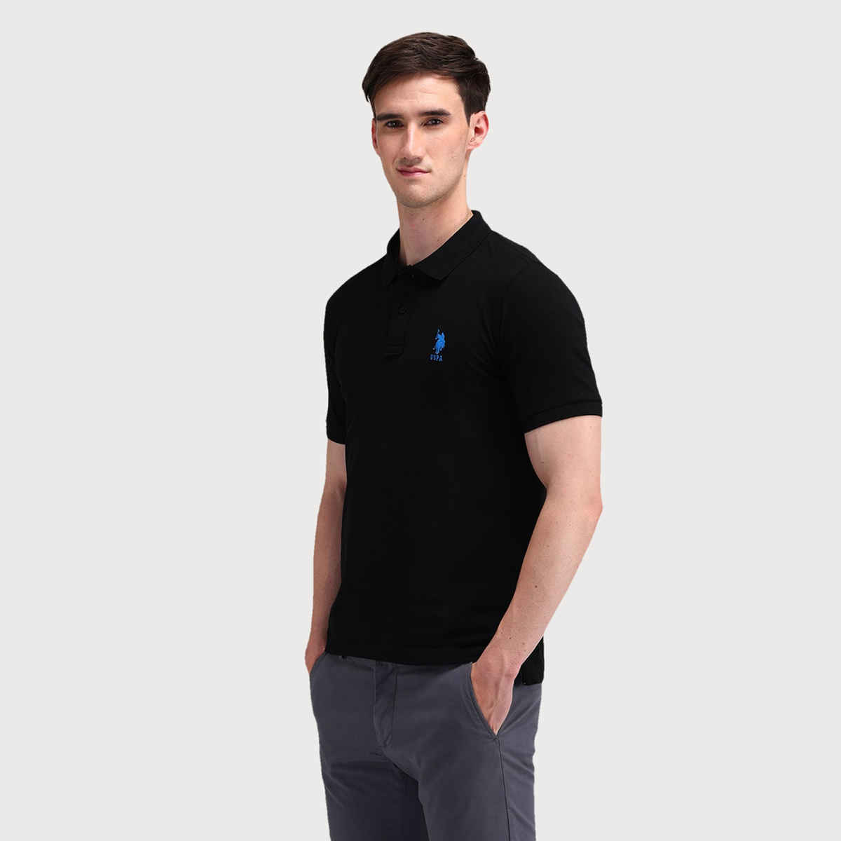 U.S. Polo Assn. Men's Solid Polo Shirt | Black - L