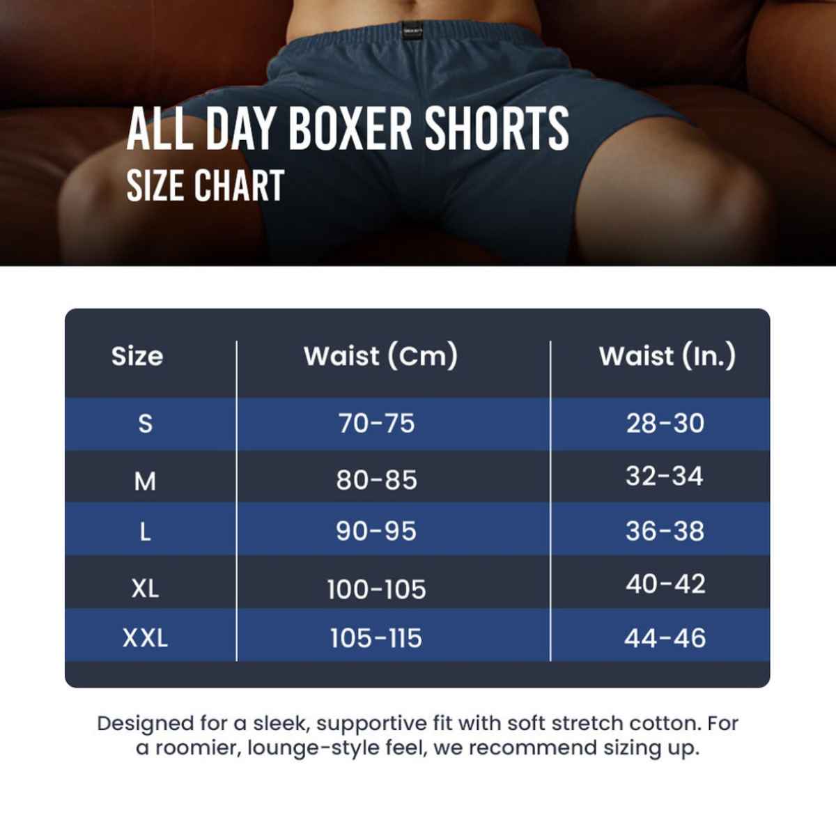 Freecultr Men s Silky Soft | All Day Boxer Shorts with Dual Deep Side Pocket | Blue - S