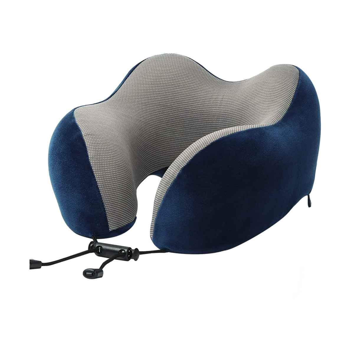 Billebon Unisex Solid Memory Foam Neck Pillow | Navy Blue - Free Size