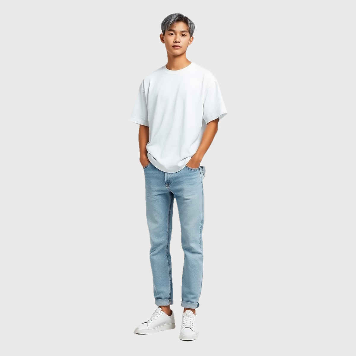 Outlaws Men's Oversized Cotton & French Terry Short Sleeve T-shirt - White | L