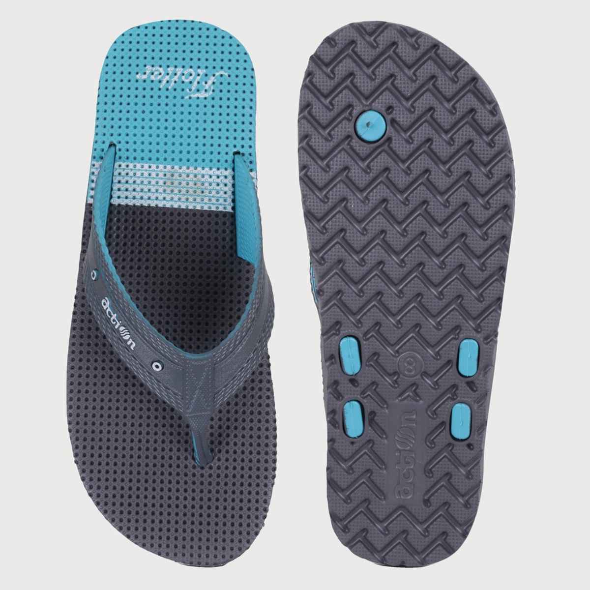 Action Men's Gfl-3804 Slippers | Evening Walk | Bathroom | Room Slippers | D.Grey and S.Green - UK 7