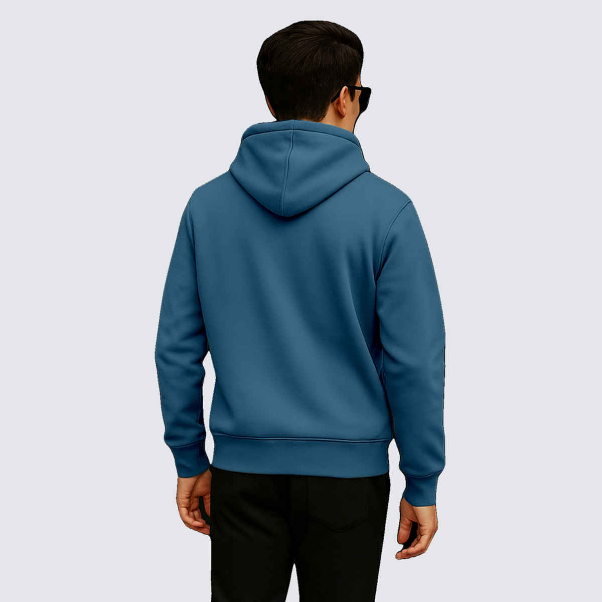 Ftx Men's Solid Regular Fit Full Sleeve Hoodie With Kangaroo Pocket Fleece Sweatshirt | Ice Blue - M
