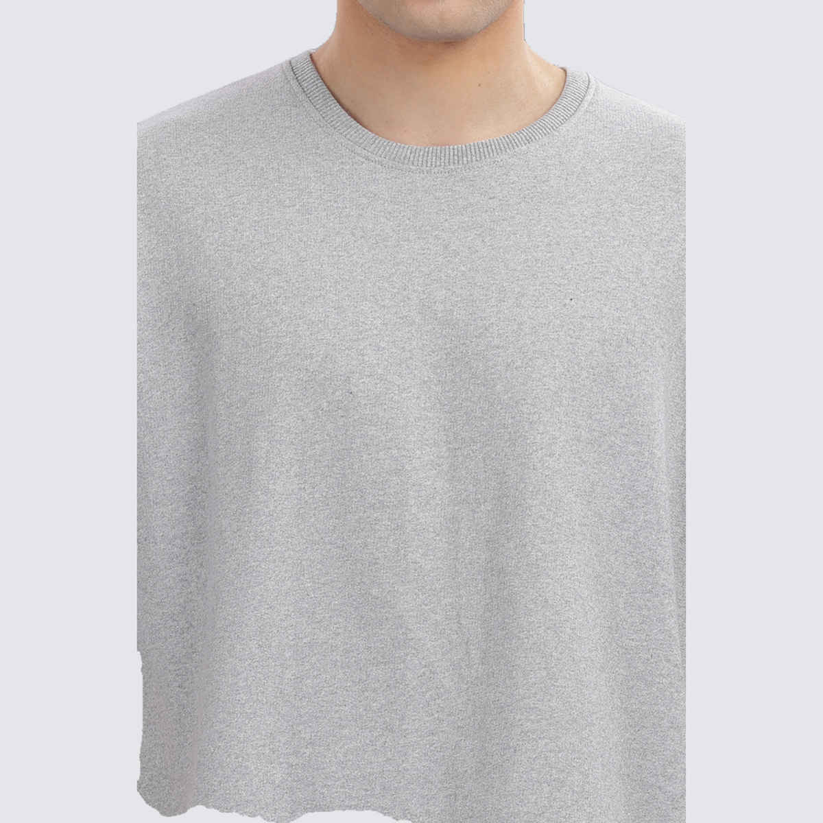 Springman Men Cotton French Terry Oversized T-shirt | Grey - M
