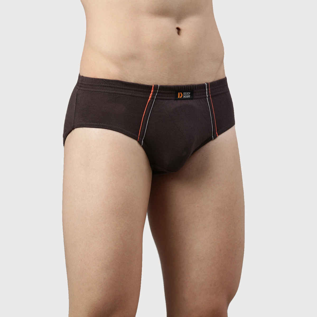 Dixcy Scott Men's Solid 100% Combed Cotton | Outer Elastic Waistband Brief | Multicolour - L
