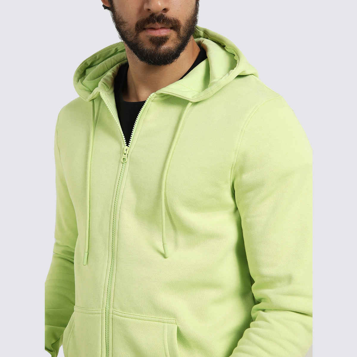 Nobero Men's Zipper Hoodie | Cool Matcha - S