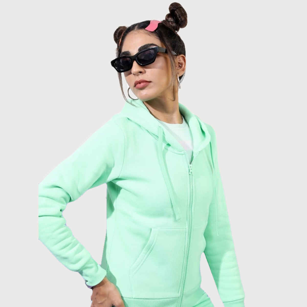 Ketch Women Full Sleeve Slim Fit Sweatshirt | Green | M