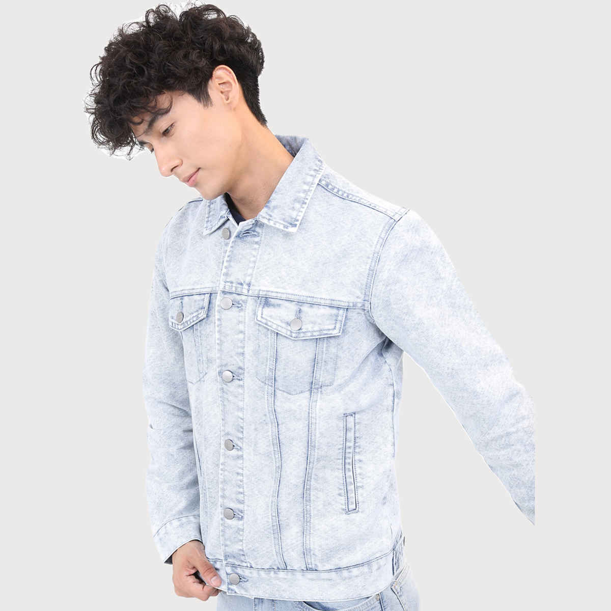 Ketch Men's Washed Denim Jacket | Blue - XL