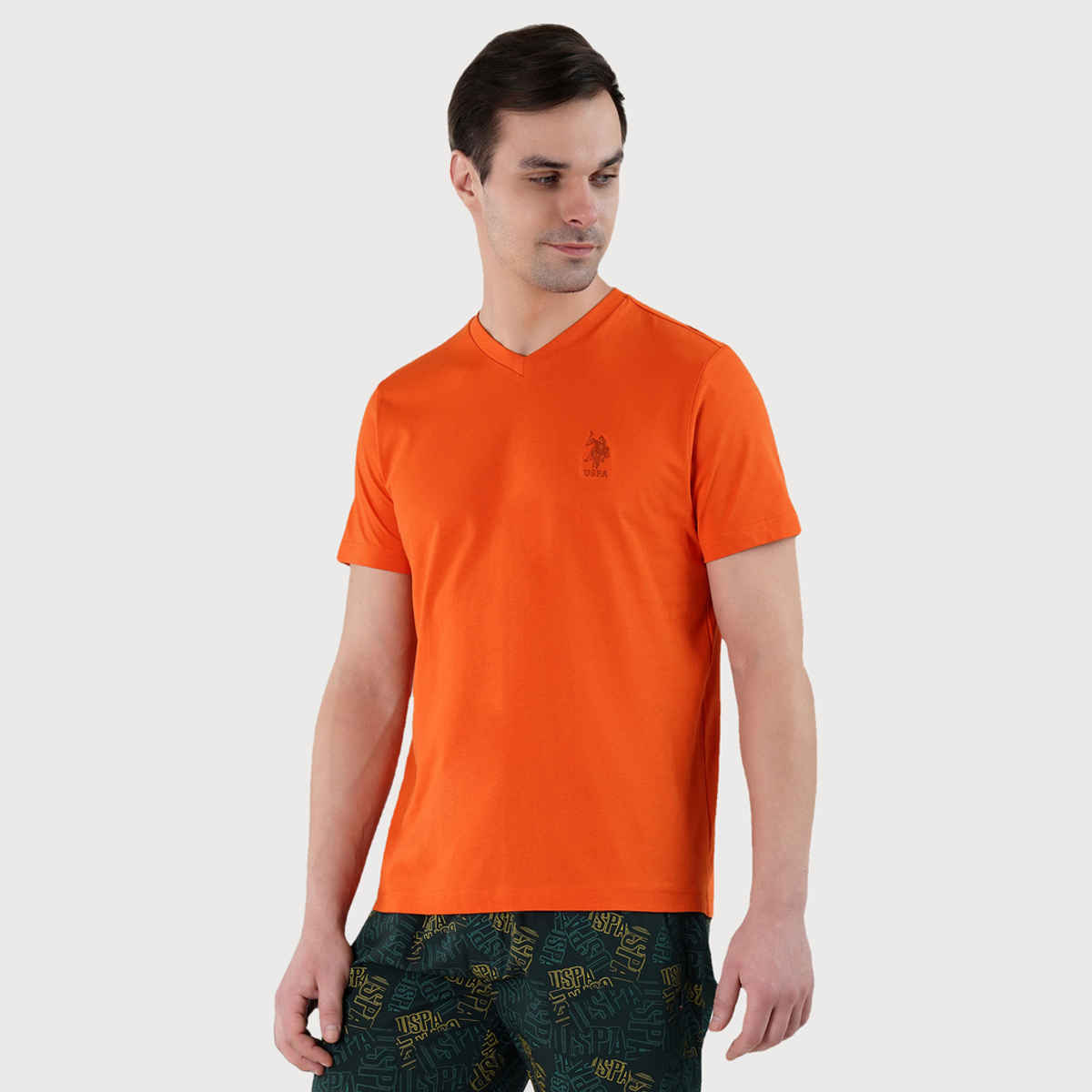 U.S. Polo Assn. Men's Solid T-shirt | Orange - M