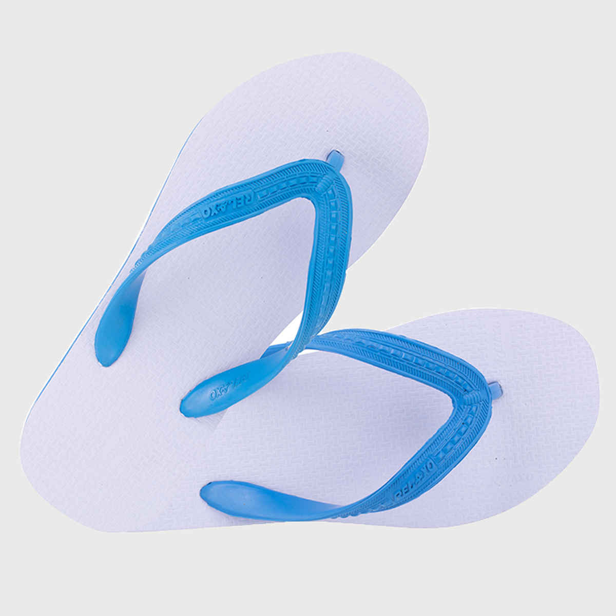 Relaxo Hawaii Women's Slippers | CUSHION-21 | White & Blue - UK 3