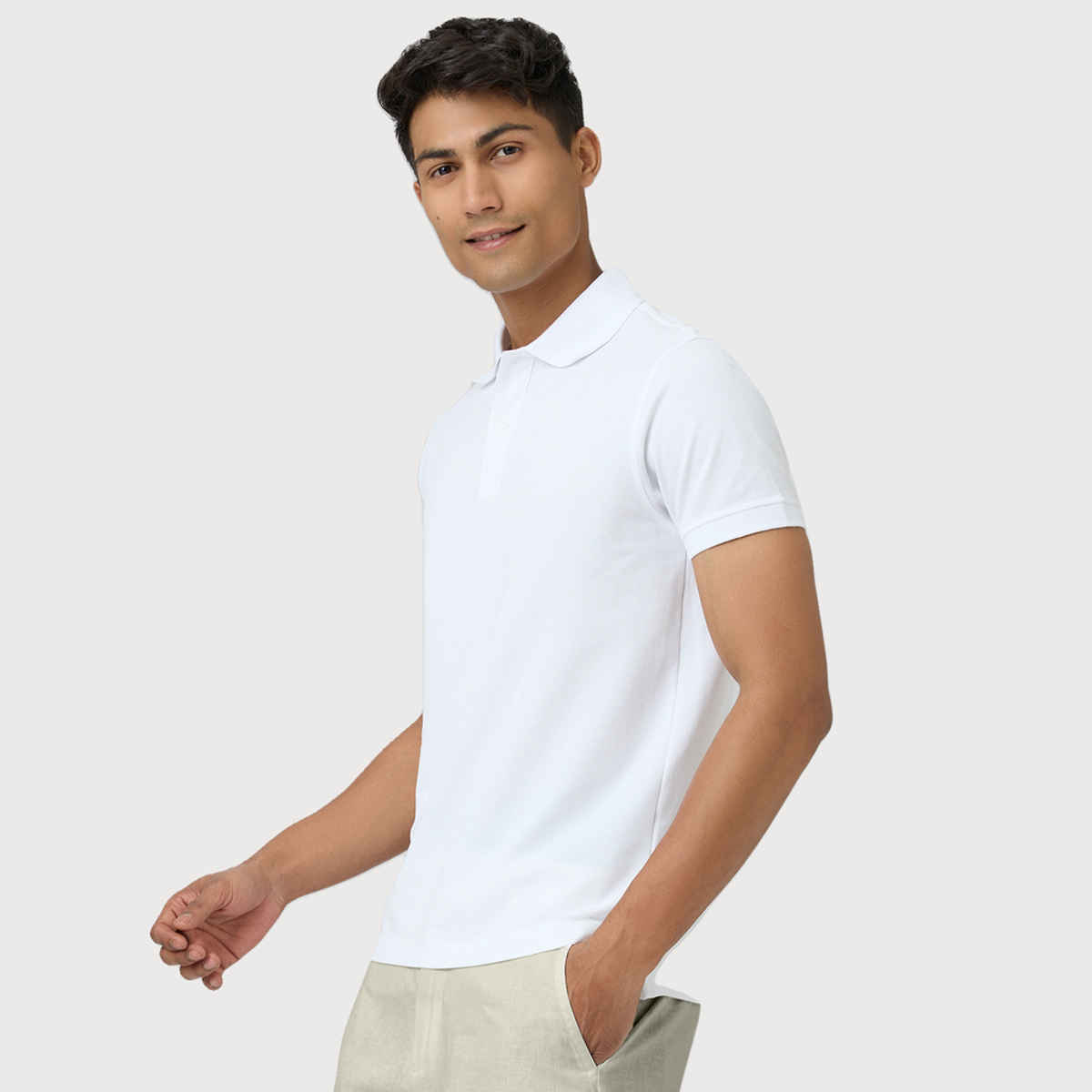 XYXX Nova Polo T-shirt - Polar White | Super Combed Cotton | XXL